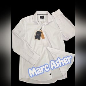 New Marc Asher designer button down shirt Men size M 15-15 1/2